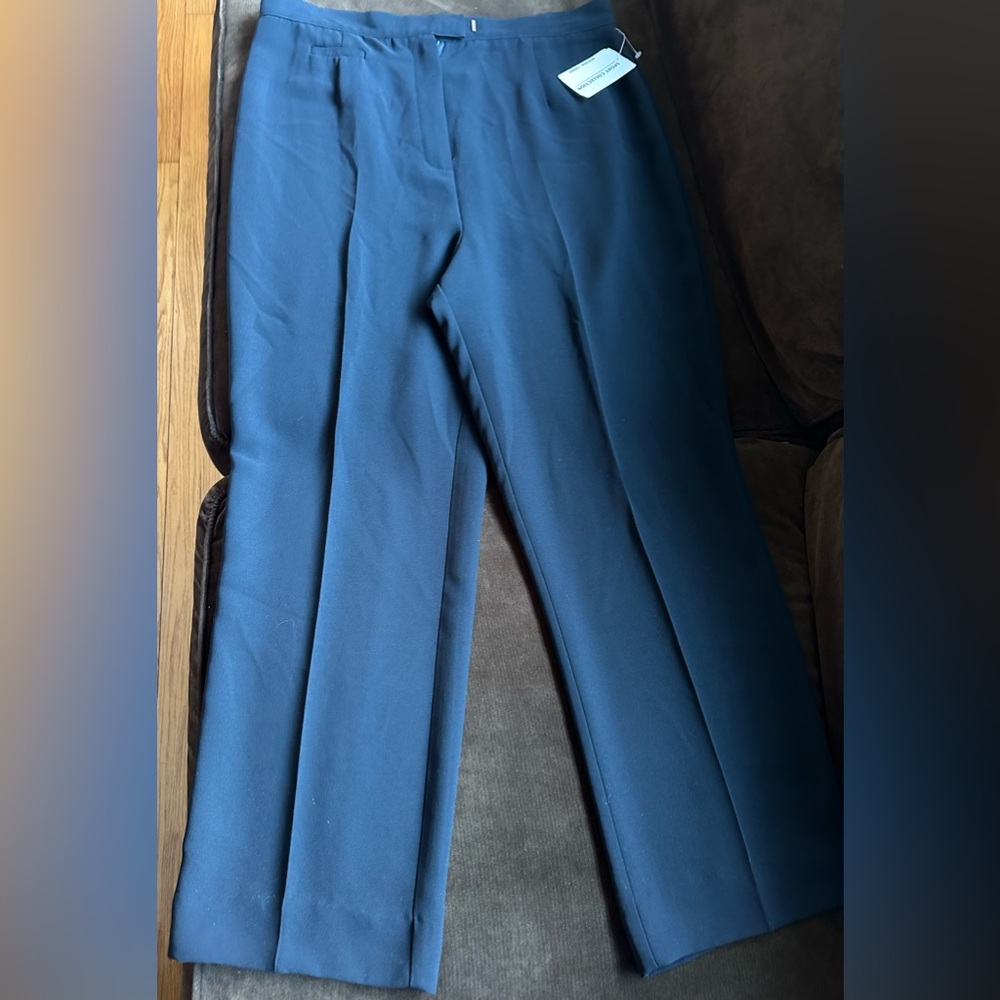 Sport Collection NWT Black Straight Wide Leg. High Rise Dress Pants Sz 16.